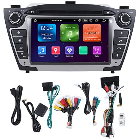 Aramox Autoradio Navigation, 7in 2DIN Multimédia Lecteur DVD CD Radio GPS Navigation Quad pour Android 11 Remplacement pour IX35 2009-2013