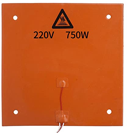 VOANZO 3D Printer Silicone Heater 12.2X12.2 inch 220V 750W Hotbed Mat Heated Bed Pad with Thermistor Strong Adhesive Backing for cr-10 cr-10s