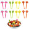 Kireida® 16 Stücke Niedlich Mini Raum Obstgabeln Kinder Plastik Bento Box Zubehör Für Kinder/Erwachsene, Hochwertiger Kunststoff, leicht zu reinigen Fruchtzahnstocher