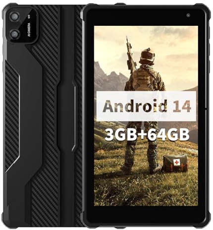 VASOUN Android 14 Tablet 7 inch, 8GB RAM 64GB ROM, Octa-Core 2.0GHz, IPS Touch Screen, Dual Camera, 5G WiFi/Bluetooth, Kids & Adult Tablet with Case