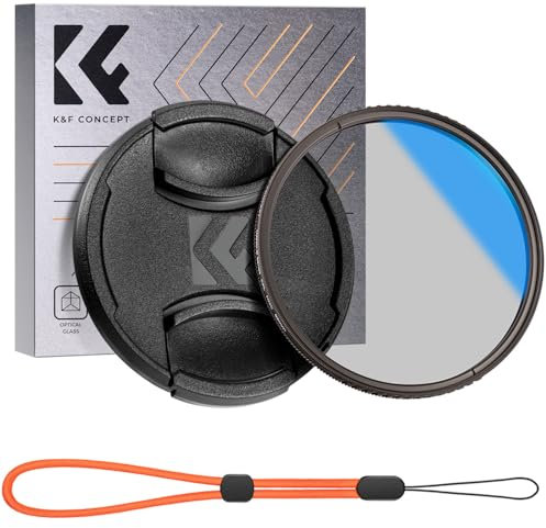 K&F Concept Zirkularer Polfilter 72mm Polarisationsfilter CPL Filter Cirkular mit Objektivdeckel, Objektivdeckel-Halteband für Foto-Kameraobjektive,Klear-Serie