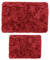 Mixibaby Badematten-Set 2-teiliges Weiche Badezimmerteppiche rutschfestes Schnell trocknend maschinenwaschbar Für Bad Dusche & WC 50x80 cm + 50x40 cm, Größe:50 x 80 cm + 50 x 40 cm, Farbe :Rot