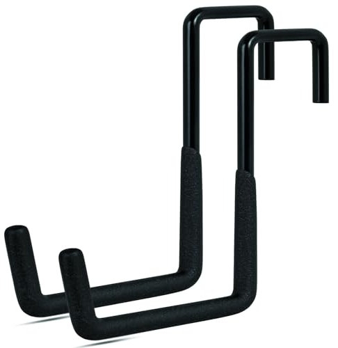 Gueryee Rafter Hanger Hook 2 Pcs, Large S Hooks, Upgraded Fence Hangers, Ladder and Bike Hanging Hooks for Storage, Heavy Duty Garage Utility Rafter Hook for Hanging Hose, Plants, Chairs and More