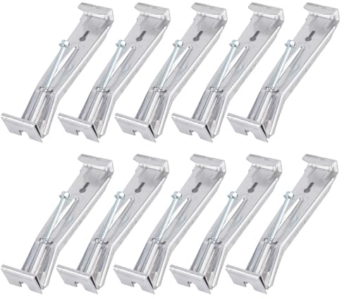 NICENEEDED 10PCS 5 Inch Gutter Hangers, Hidden Gutter Brackets Clips Quick Screw Gutter Clips Heavy Duty Rain Gutter Clips, Gutter Hangers with a Pre-Inserted Rust Resistant Screw