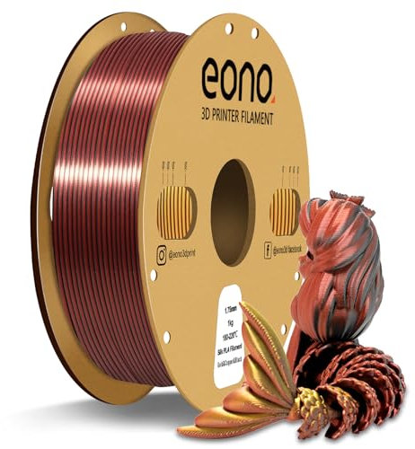 EONO PLA Silk Dreifarbiges PLA Filament 1,75 mm für 3D Drucker Coextrusions PLA Filament 1 kg (2,2 lbs) Mehrfarbiges PLA 3D Drucker Filament, Silk PLA Gold/Kupfer/Schwarz