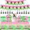 Witch Princess Birthday Party Tableware Supplies Set Includes Dinner Dessert Plates, Napkins, Cupcake Toppers, Banner and Tablecloth for Pink and Green Birthday Party Decorations