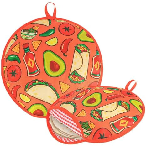 yuwqqoajv Tortilla Wärmerbeutel zur einfachen Aufbewahrung und Erwärmung, Roti Box zum Rollen von Roti, aber ohne Kleckern, Stoff, Low Carb Tortilla Wraps, A