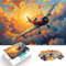 1000 Pieces Jigsaw Puzzles for teenagers Rainbow Plane in Sunset Sky Für Familienspaß Wohnkunstdekor38x26cm