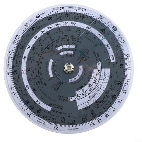 Aviation Flight Computer Circular Slide Rule E6B-R2 Plotter, wasserdichter Kunststoff-Navigationsrechner für Piloten, löst Windkorrektur, True Heading, Geschwindigkeit (E6B-R)