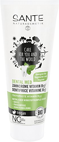 SANTE Naturkosmetik Dental med Zahncreme Vit. B12, Schützt Zähne und Zahnfleisch, Mit Fluorid, Vegan, Bio-Extrakte, 75 ml