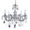 LITECRAFT Marie Therese Chandelier Ceiling Light Crystal Effect 5 Arm - (Silver, with LED Bulbs)