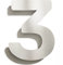 Edelstahl Hausnummer 3 - massiv, wetterfest & rostfrei - 14 cm groß - mit Befestigungsmaterial - Design Hausnummern-Schild gebürstet N-01-3-E