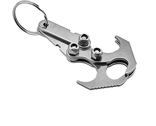 Alomejor Stainless Steel Hook for Multi-Function Survival Magnetic Folding Grappling Hook Climbing Claw Outdoor Steel EDC Tool (S)
