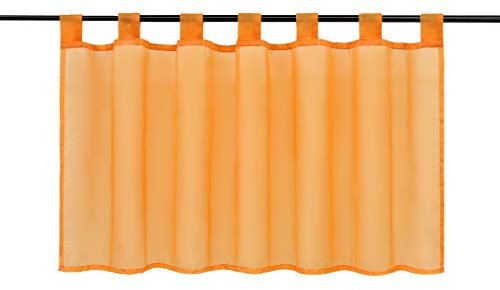 Joyswahl Scheibengardine Voile Bistrogardine »Eva« Unifarbige Kurzstore Transparente Gardine Stores HxB 60x90cm Orange 1er Pack