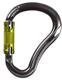 Ocun Harpy HMS Twist Karabinerhaken, ergonomisch, leicht, Einheitsgröße, Anthrazit – Grün