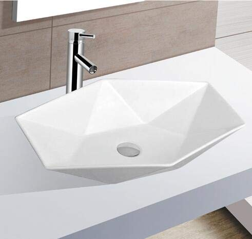 warenplus Keramikwaschbecken oval eckig Aufsatz Waschbecken aufsatzwaschbecken Design Keramik 56,5 x 36,5 x 12cm