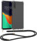 kwmobile Necklace Case kompatibel mit Samsung Galaxy A50 Hülle - Silikon Cover mit Handykette - Band Handyhülle Transparent Schwarz