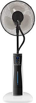 BEPER VE.510 – Ventilatore nebulizzatore digitale, Ventilatore Silenzioso, Oscillante, 3 velocità e 3 modalità, con Timer 12 ore e Ruote, Mist Fan, 75 W, Bianco e Nero