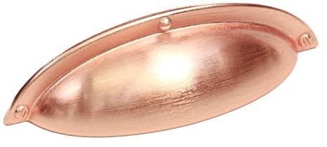 Decoranddecor Manna Cup Shell Half Moon Handles Pull Handle for Cupboard Cabinet Drawer (64mm Hole Center - 93,50 Overall Length, Matt Rose)
