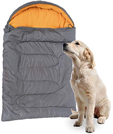 TEEPAO Großer Schlafsack für Hunde, Wasserdichte Pet Outdoor Bett Weiche Zwinger Matte mit Tragbaren Aufbewahrungstasche für Reise Camping Wandern, Verschleißfest - 115 x 74cm