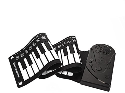 Bnineteenteam Tastiera Elettronica Pieghevole a 49 Tasti per Pianoforte Arrotolabile con 6 brani dimostrativi e 16 timbri per Bambini Principianti