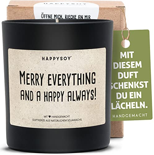 Geschenk Weihnachten Duftkerze im Glas mit Spruch - natürlich, handgemacht - nachhaltige Geschenkidee - Freund Freundin Eltern Mama Papa Oma Opa- Merry Christmas Deko Xmas - Frohe Weihnacht