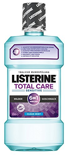 Listerine Total Care Sensitiv Mundspülung, 6in1 Mundwasser, antibakteriell und für schmerzempfindliche Zähne