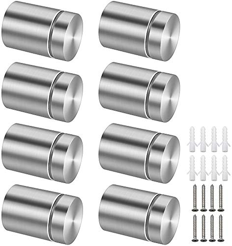 MZMing 8 Stück Werbung Schraube Glas Abstandshalter Befestigungen Schilderbefestigung Edelstahl Wandabstandshalter Set Schraube Schilderhalter Glas Standoff Halter für Spiegel Glas Bilderrahmen