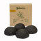 BlueFox Set de 4 esponjas Konjac de carbón activo de bambú, limpieza facial para impurezas y piel mixta, cuidado facial, maquillaje ecológico, exfoliante de la piel, poros puros, esponja de