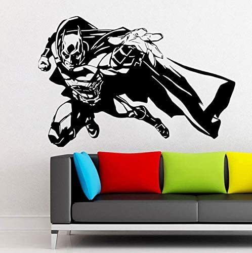 Superheld Thema Batman Dark Knight Vinyl Wandaufkleber Dc Comics Abziehbilder Wohnkultur Kinderzimmer Jungen Schlafzimmer Wandbilder 63X42Cm