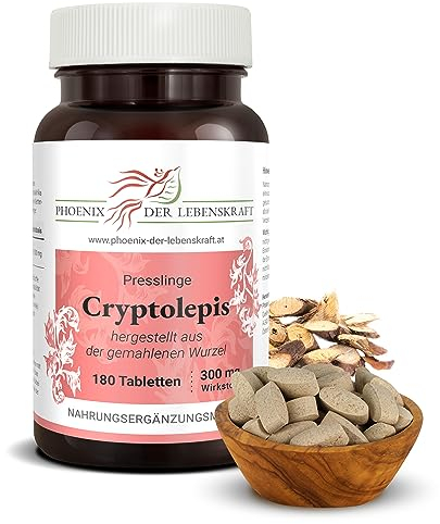 Cryptolepis Tabletten 300mg | 180 Tabletten Cryptolepis sanguinolenta | Top Premium Qualität aus Österreich | Vegane Tabletten statt Kapseln ohne Zusatzstoffe | Gelber Wurmfarn, Ghana-Quinine