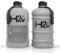 H2O Bottles - 2.2 Litre Water Bottle - Extra Strong Flex Material - Drop Proof, Pop Insulated Sleeve - 2.2L Large Gym Sports Bottle, BPA FREE, Matte Grey