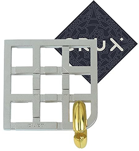 Hanayama Cast Duet Puzzle - Level 5 von 6 - sehr schwer - inkl. Crux Aufkleber