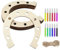 12 PCS Große Größe Holzscheiben Scheiben Hufeisen Form unvollendete Holz Ausschnitte Handwerk mit Aquarellstift, DIY Dekoration für Geburtstagsdeko Party Hochzeiten Babypartys und Kranzdekorationen