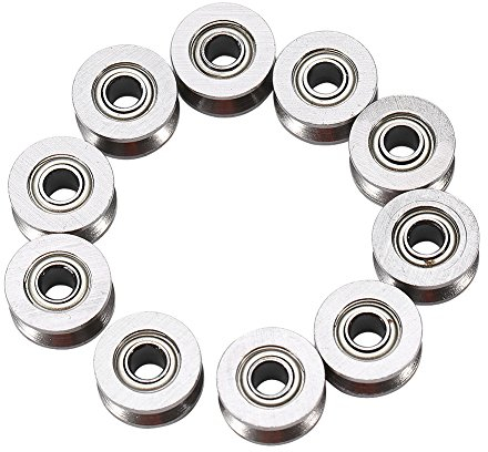 Umlenkrolle Kugellager, 10 Stück Abgedichtetes Kugellager, U624ZZ U Rillenkugellager Kleine Lagerführungsrolle Umlenkrolle Kohlenstoffstahl
