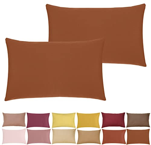 P'tit Basile - Kissenbezug 35x40 cm - 2er Pack Baby Kopkissenbezüge Für Babywiege - Rostfarben Rot - 100% Bio-Baumwolle 57 Fäden/cm² ohne schädliche Substanz - Für Kinder Bett 60x120 70x140 cm
