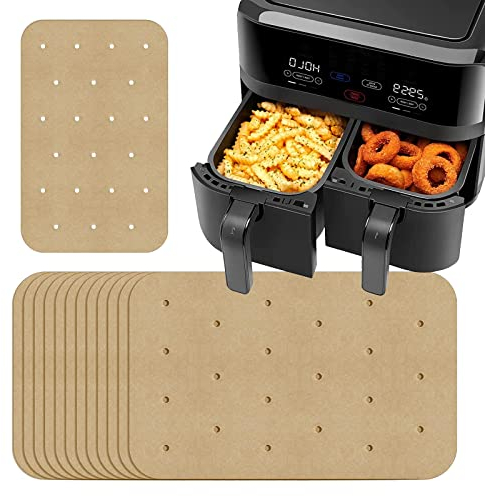 Runmeihe - Papier de cuisson pour friteuse à air - 100 feuilles non blanchies - 5,5'x8,5' - Résistant à la chaleur jusqu'à 450°F/232°C