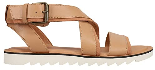 TOMS Damen Sidney Tread Flache Sandale, Warm Beige, 42.5 EU