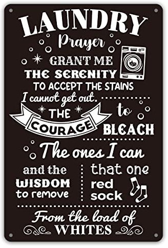Lustiges Metall-Blechschild mit Spruch Laundry Prayer Grant Me the Serenity to Accept Laundry Room Sign for Home Decor Gifts