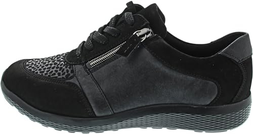 Waldläufer M-IRA Halbschuh, Denver Bronx Giraffestretch, schwarz, OrthoTritt, Weite M 815M01-312-001 (Größe: 41)