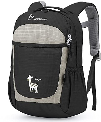 Mountaintop Kinderrucksack mit Brustgurt Kindergartenrucksack Mädchen Jungen Rucksack Mini Schultaschen für 3-6 Jährige Kinder im Kindergarten (Schwarz)