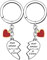 VZIUYTRE Porte-clés Couple Coeur Amoureux Je t'aime Mon Amour Keychain Pendentif Séparable Amour Amitié Acier Inoxydable Accessoire Cadeau Saint-Valentin