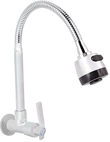 Tyenaza Robinet de Cuisine, G1/2inch Ménage Cuisine Unique Eau Froide 360 ° Rotatif Montage Mural Robinet pour Hôtel Maison Salle De Bains Cuisine Utilisation