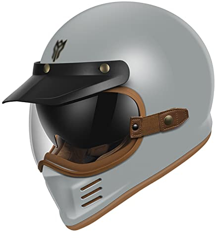 Retro Motorrad Integralhelme Mit Schutzbrille, Motorrad Offener Motocrosshelme, Motorradhelm Herren Damen, Lokomotive Helme, Open Face Helme DOT ECE Zertifiziert ( Color : D , Size : L=(59-60cm) )