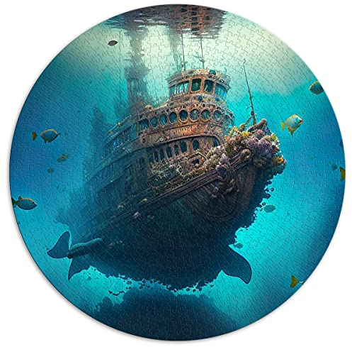 Puzzles für Erwachsene 1000 Teile Unterwasserwelt-Rundpuzzles für Erwachsene und Kinder Papppuzzles Dekomprimierendes intellektuelles Lernspielzeug (Größe 67,5 x 67,5 cm)