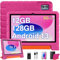 2025 Neueste Kinder Tablet 10 Zoll Android 14 Tablet, 20 GB RAM+128GB ROM(TF 1TB), 5G WIFI 6, Octa-Core, Widevine L1, Kindersicherung, 6000mAh, BT 5.0, GMS Certified Kids Tablet mit Eva Case - Rosa