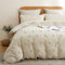 Freyamy Herz Bettwäsche 200x200 3teilig Romantisch Beige Khaki Bettwäsche Getuftet Tufting Bohemian Weich Warm Bettwäsche-sets Gewaschene Mikrofaser Bettbezug mit Reißverschluss + 2 Kissenbezüge 80x80