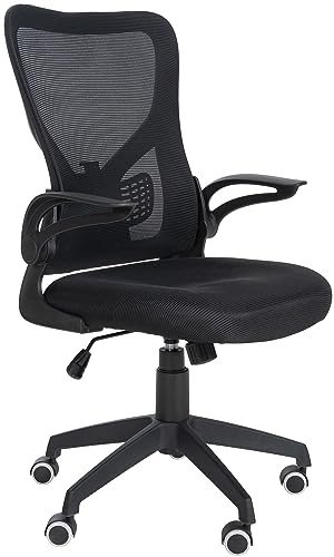 CLP Bürostuhl Hudson I Ergonomischer Chefsessel Mit Lendenwirbelstütze I Drehstuhl Mit Fußkreuz Und Armlehnen I 120 kg Belastbar, Farbe:schwarz