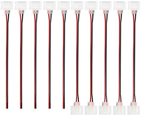 iNextStation 10Pcs Neon Led Strip Lötfreier Steckverbinder, Anschluss Kit Schnellverbinder für 6x12mm LED Neon Streifen Adapter 5 Einkopf und 5 Doppelkopf Stecker für DIY Neon Projekte