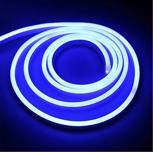 ONSSI Neon LED-Streifen 220V (Blau,30 Meter),12 W/m COB-Lichtschlauch, jeder Schnitt 10 cm, IP65 wasserdicht mit Schalterstecker und Aufkleber, Neon-LED für den Innen-und Außenbereich